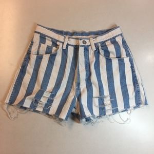 Vintage Wrangler Denim Striped Cutoff Shorts